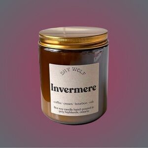 Shy Wolf Invermere 8 oz candle unused coffee cream bourbon oak cozy